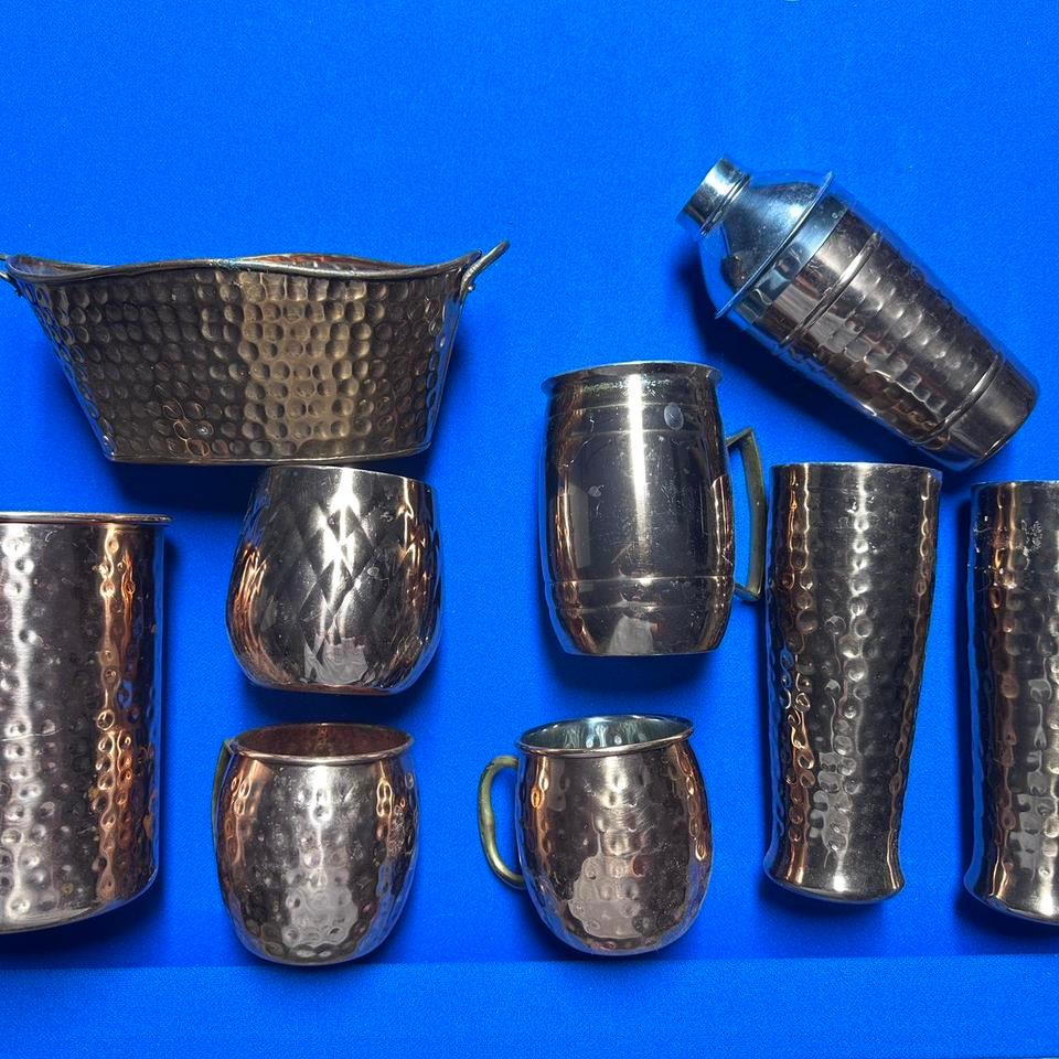 Copper Stainless Steel Hammered Bar 2