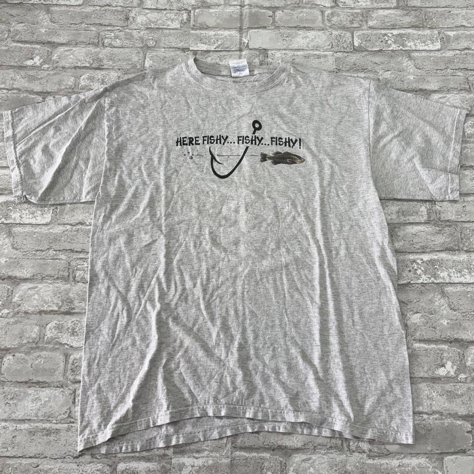 Grey Vintage 90s Fishing Tee C7e8