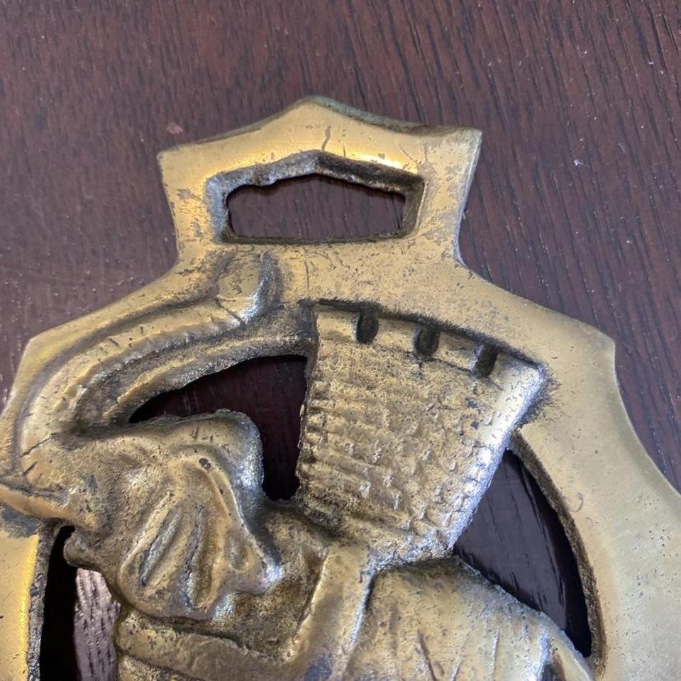 Vintage Large Brass Horse Saddle 2ee2 4
