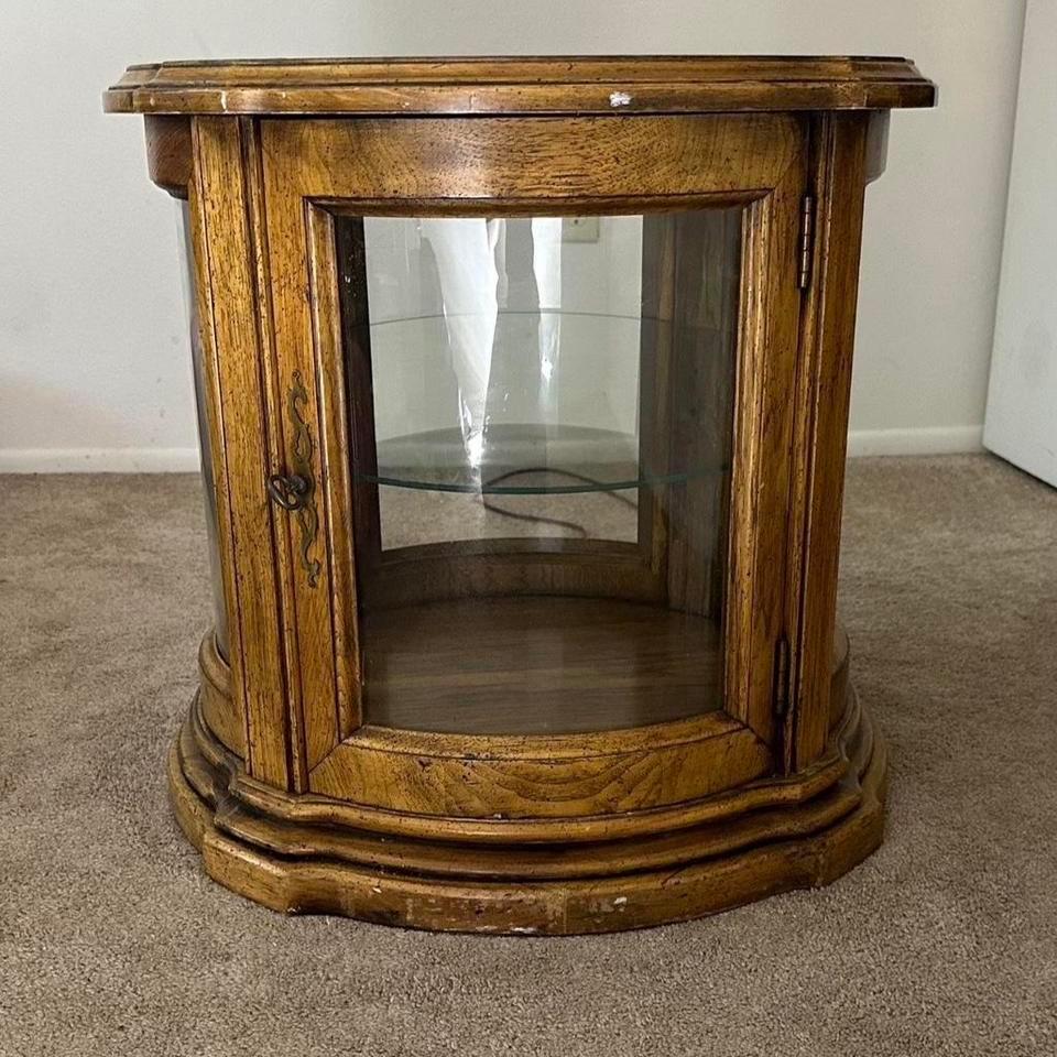 Wooden Display Cabinet With Glass Ed3c