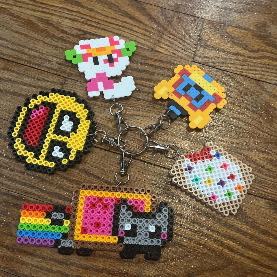 Random Perler Beads Keychain 1