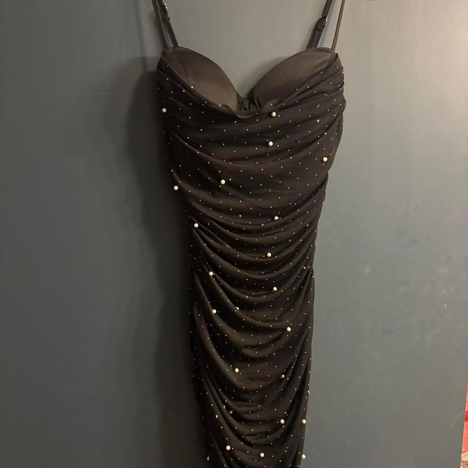 Windsor Black Pearl Embellished Dress Eb42