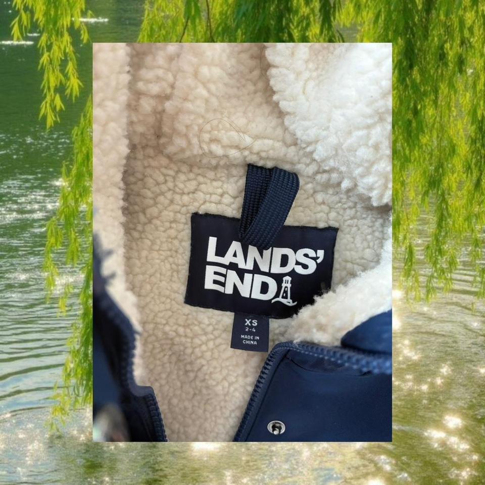 Lands End Navy Blue Raincoat Ba0b 3