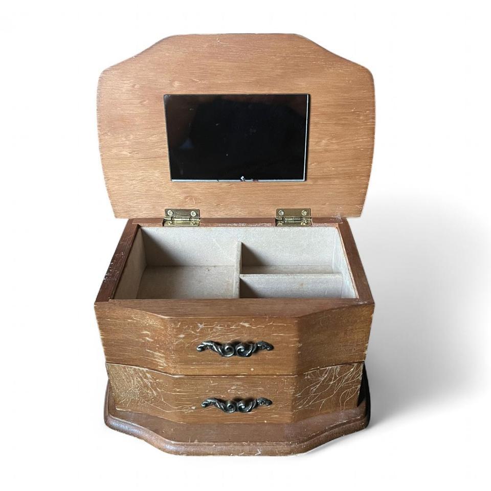 Vintage Nostalgic Wooden Jewelry Box 6b77