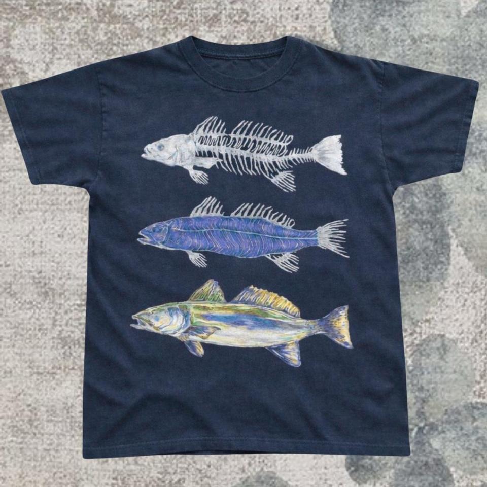 Navy Blue Fish Graphic Tee 5c81