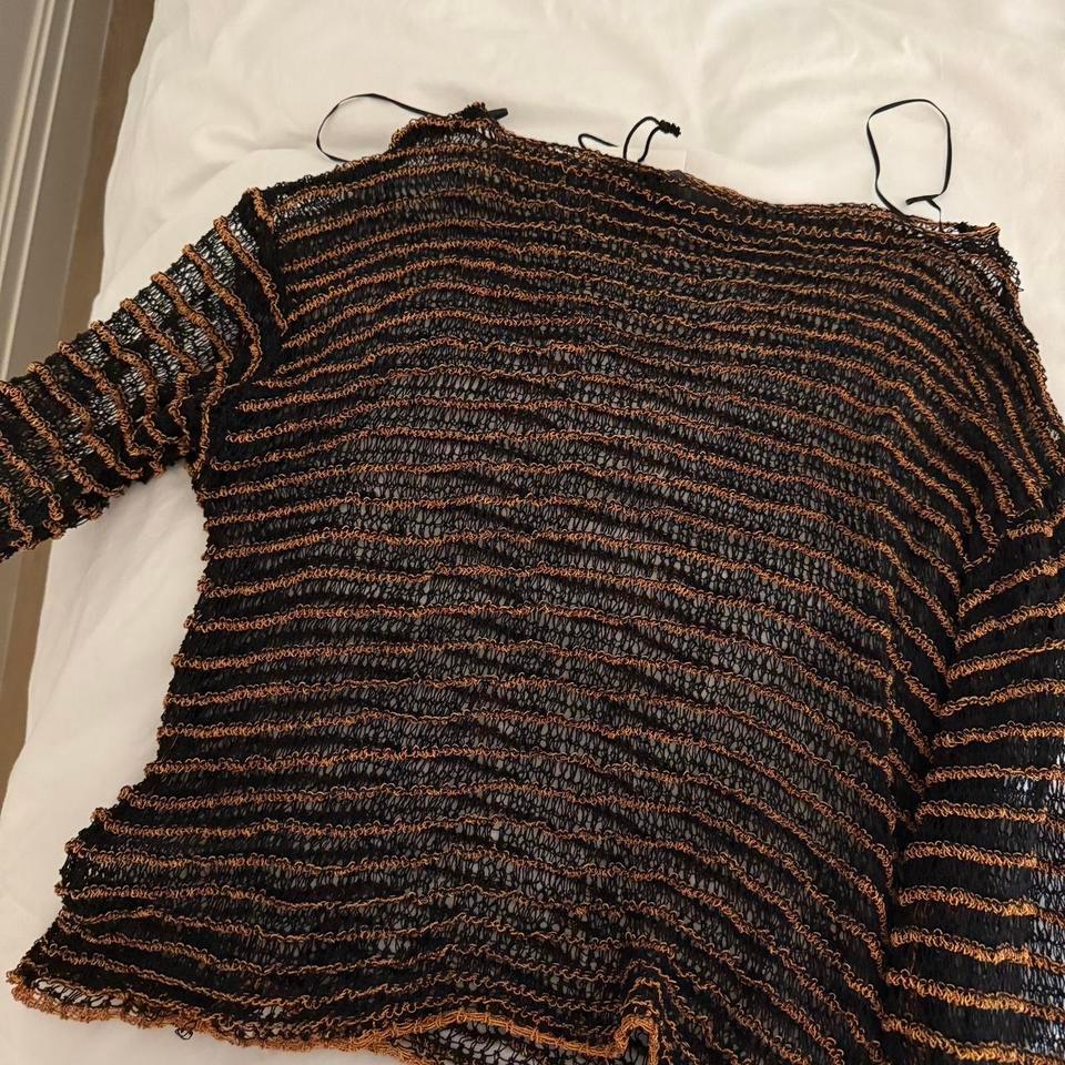 Orange And Black Crochet Top