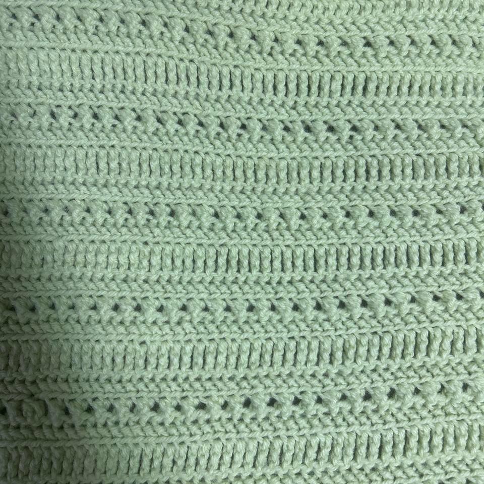 Adorable Light Green Crocheted Blanket 88f7 5