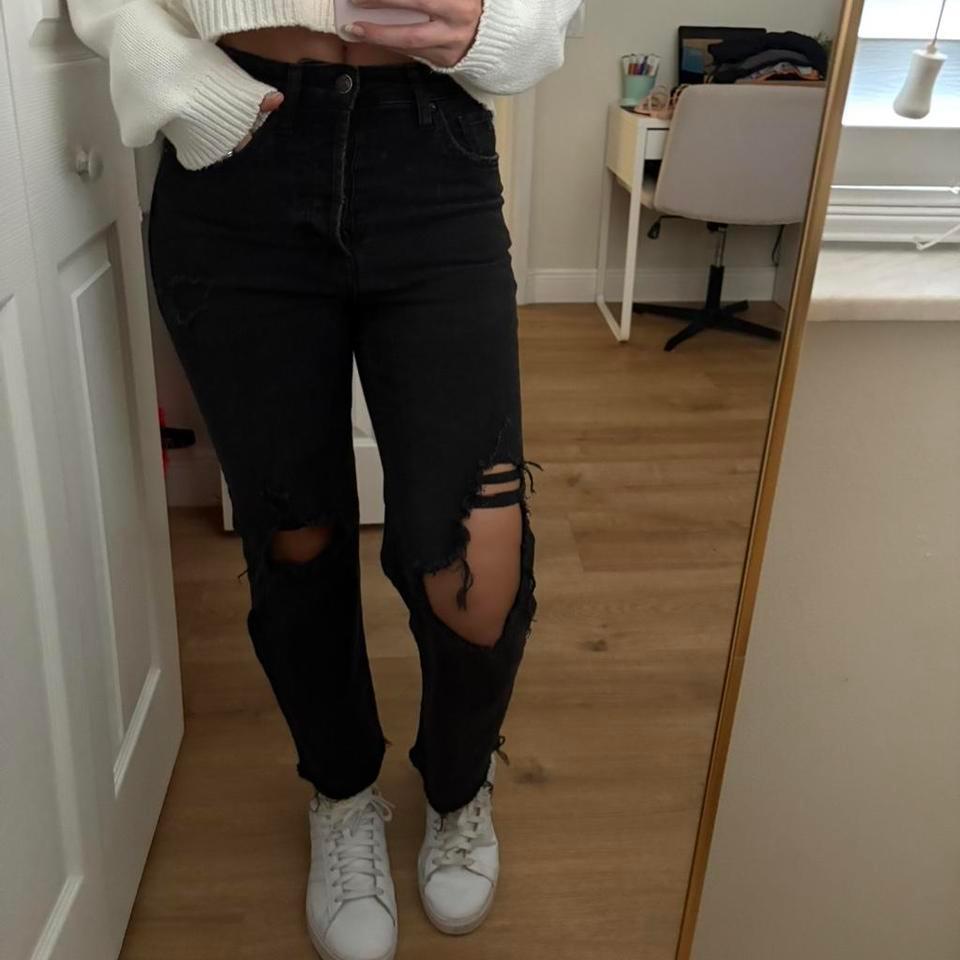 Black High Rise Mom Jeans 94e3