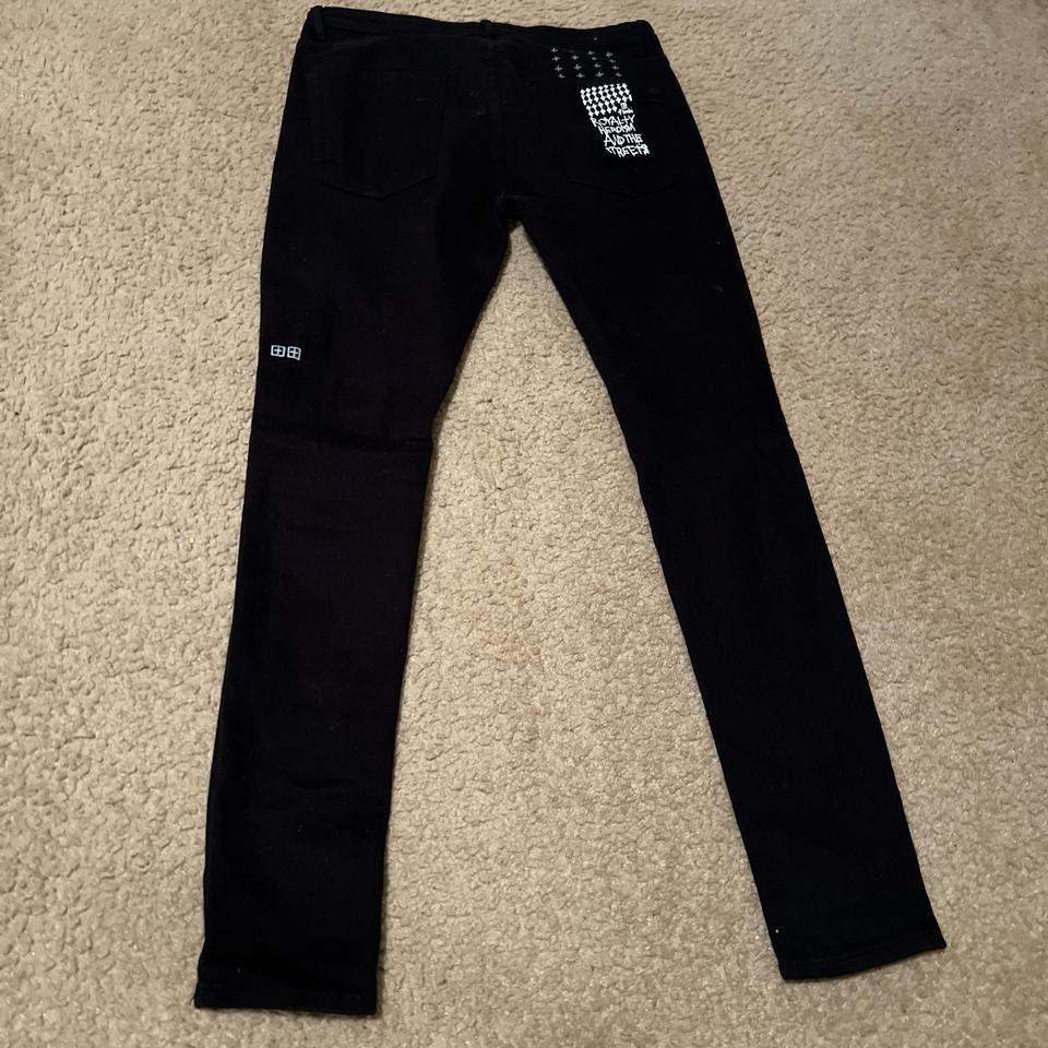 Black Denim Jeans With White 8254