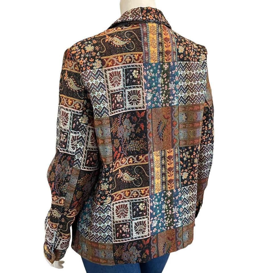 Retro Patchwork Woven Jacquard Blazer 3