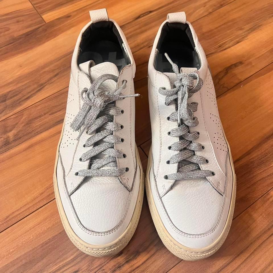 P448 White Leather Sneakers With 2