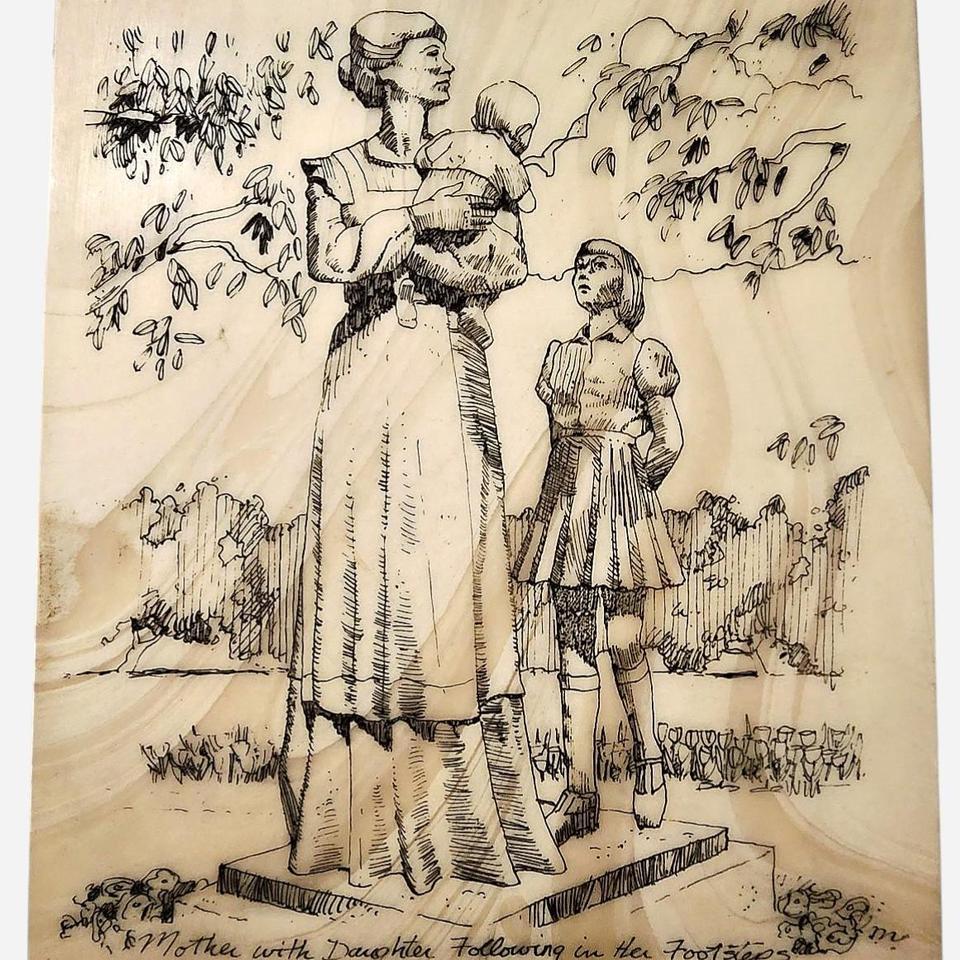 Vintage Tile Carving Of A 509b 3