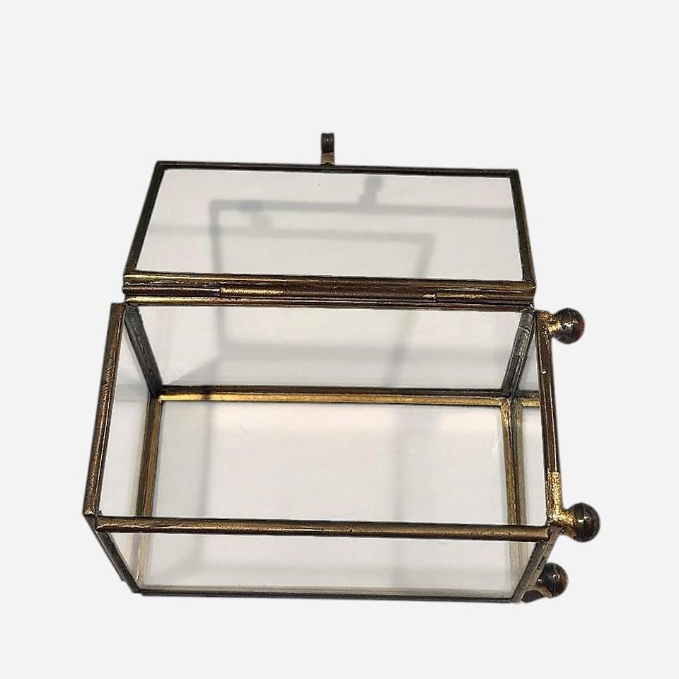 Vintage Brass And Glass Stands C8a3 7