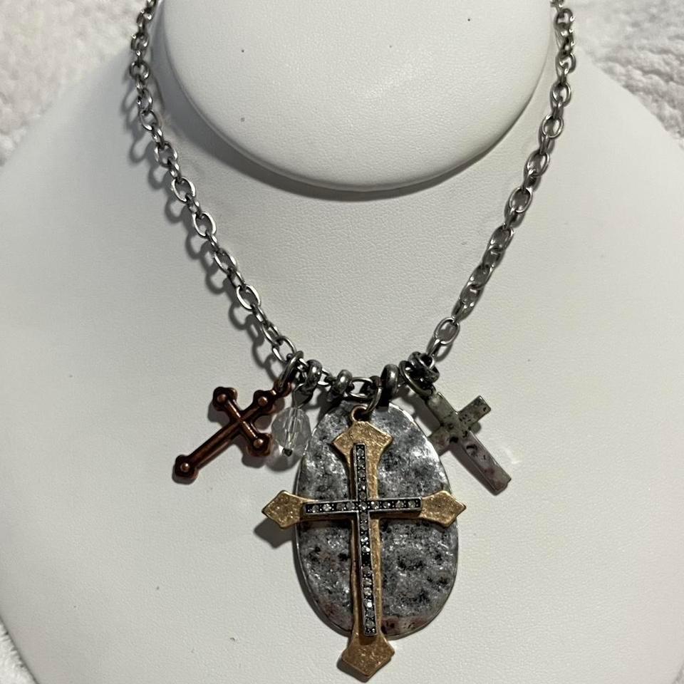 Rustic Silver And Gold Cross 6dcc