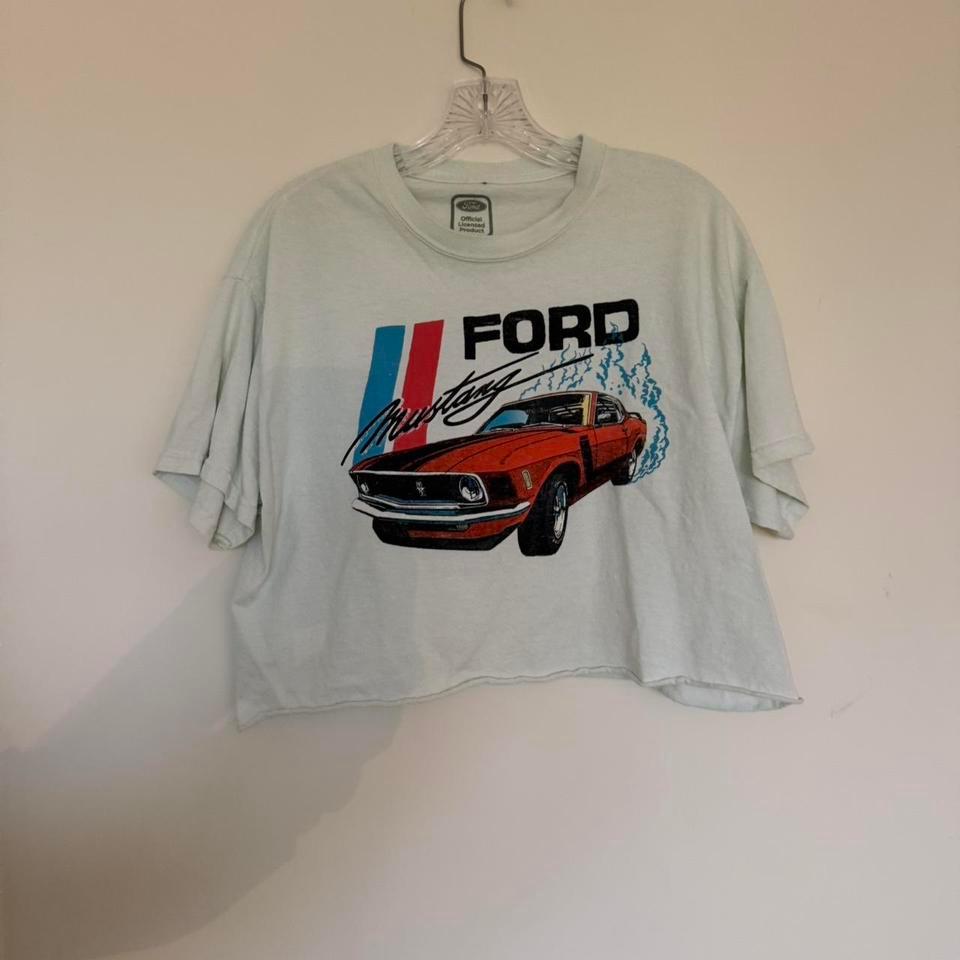 Ford Mustang Blue Cotton T Shirt 74ae