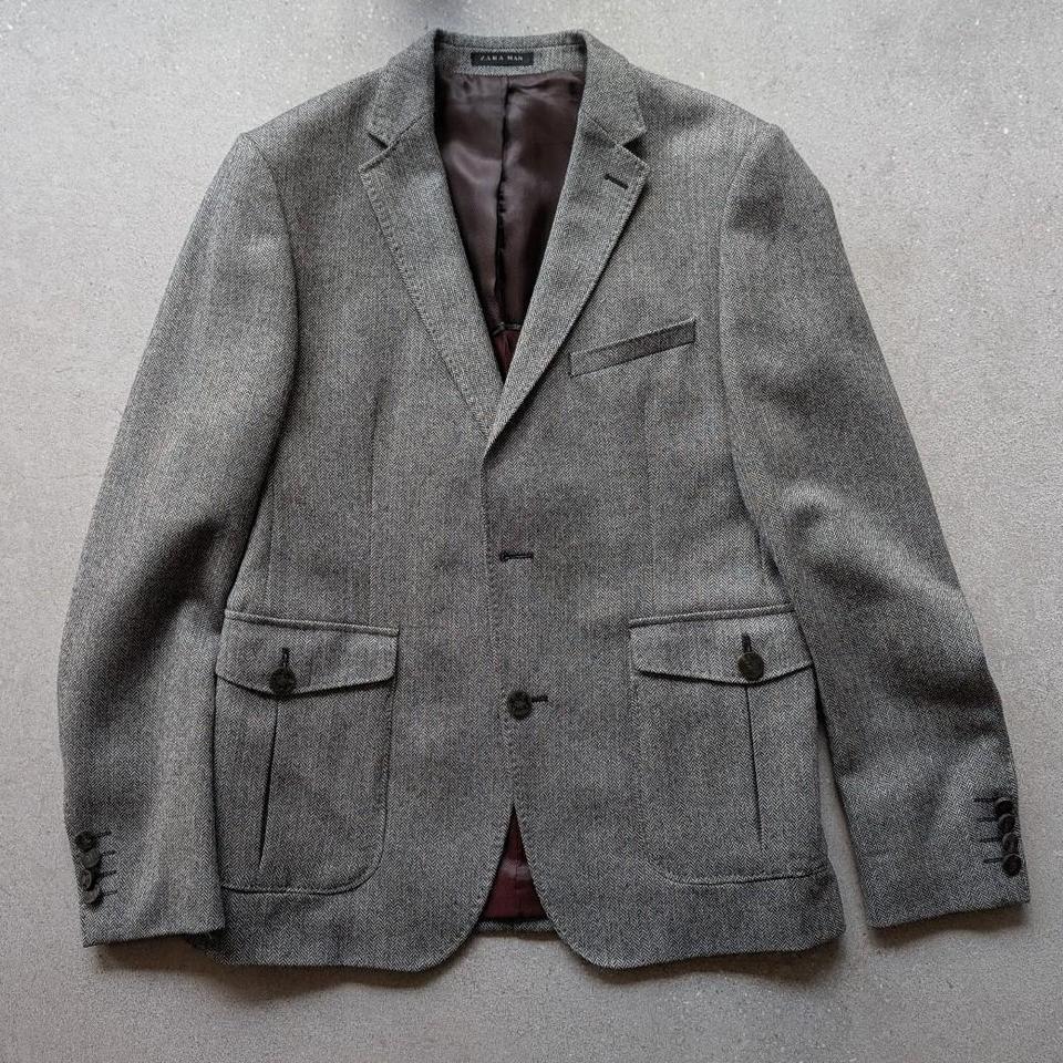 Grey Zara Blazer With Black