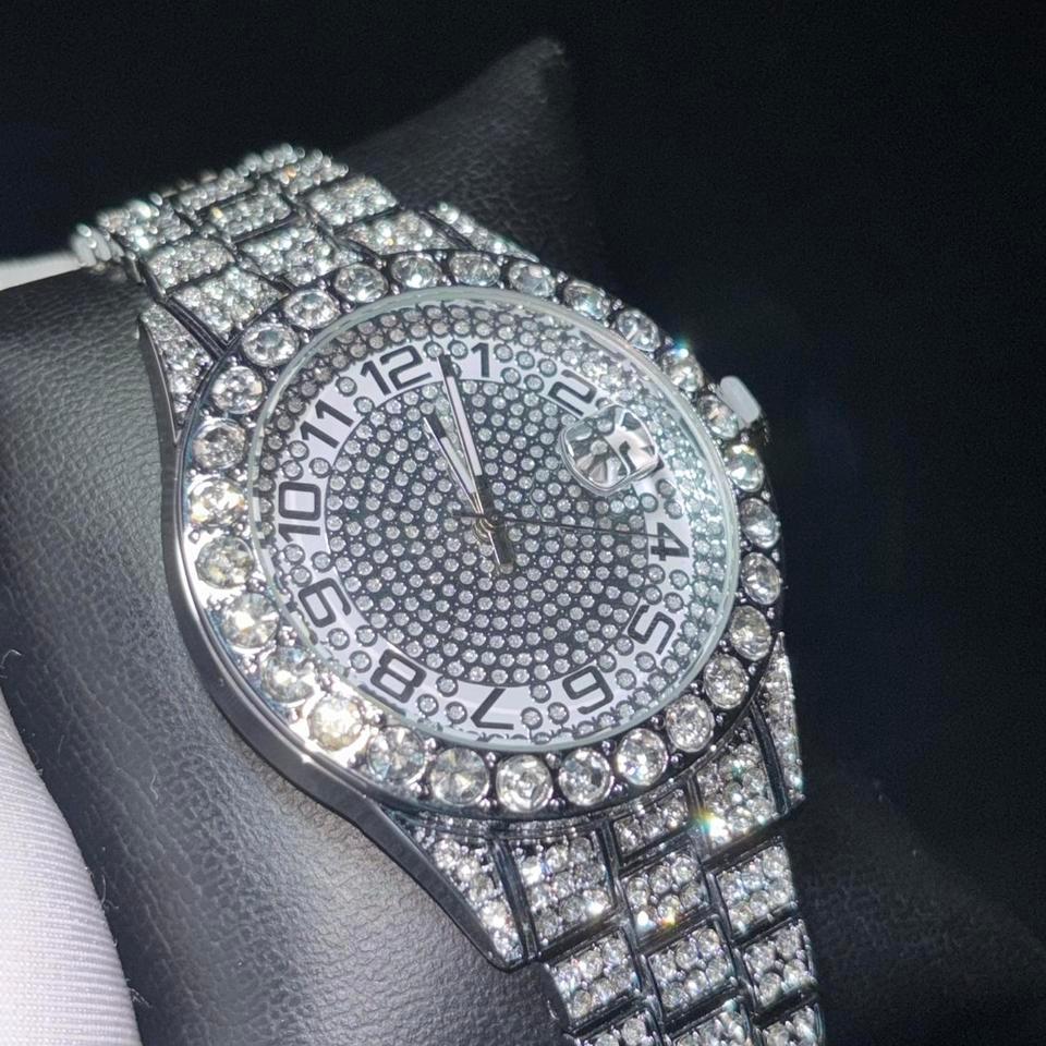 Iced Out Silver Watch Presidential 8cad 3