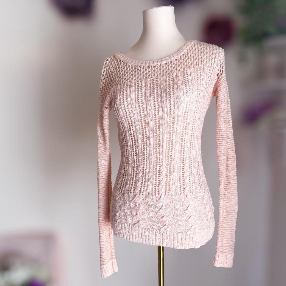 Mossimo Pink Cable Knit Sweater Da32 4