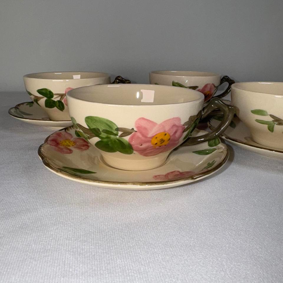4 Franciscan Desert Rose Cups