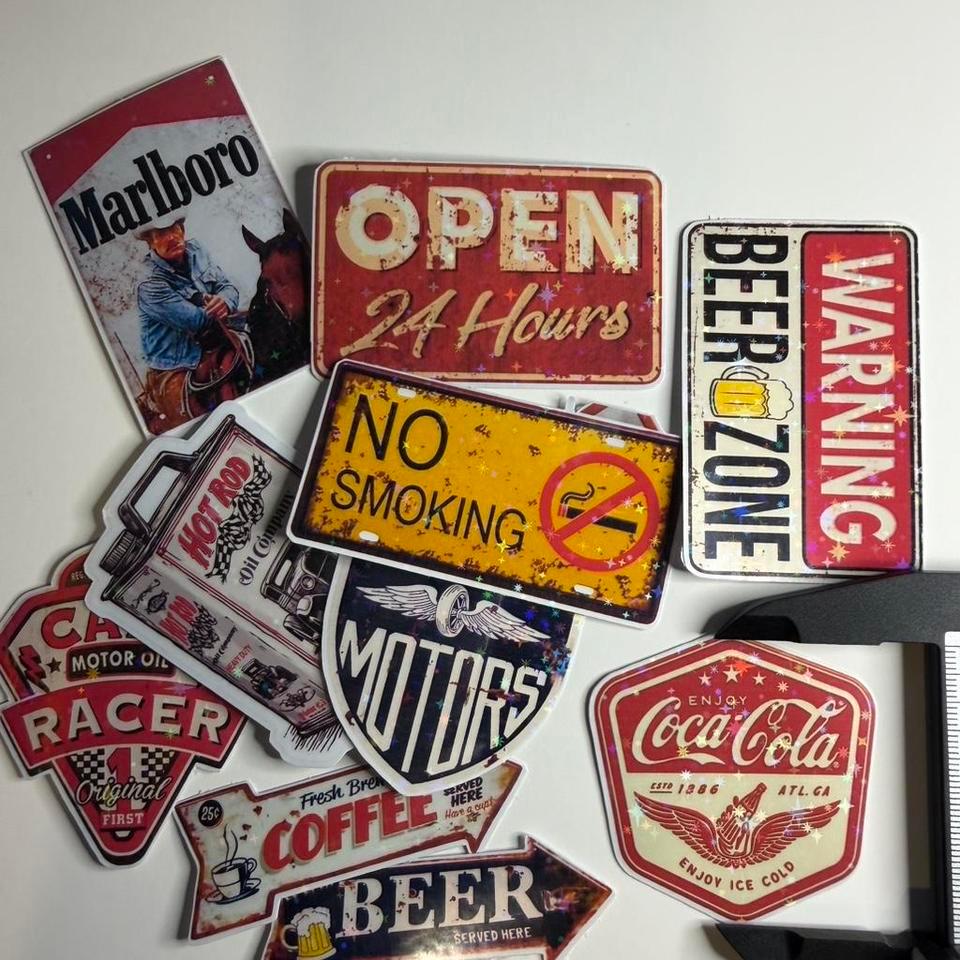 Vintage Metal Signs Bundle Retro D22f
