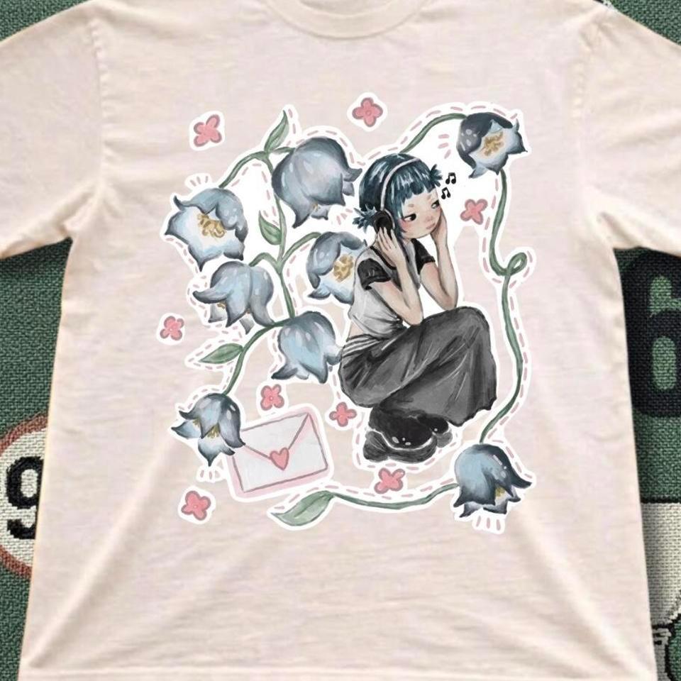 White Graphic Tee With Cute Cd48 2