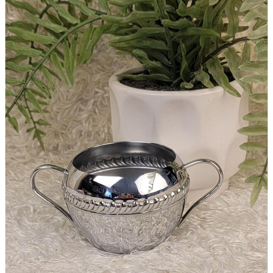 Vintage Irvinware Polished Chrome Sugar 2