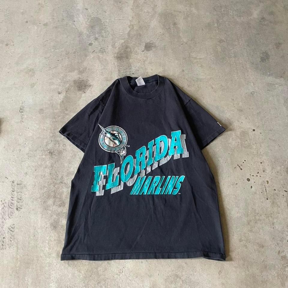 90s Florida Marlins Black T Shirt Af98