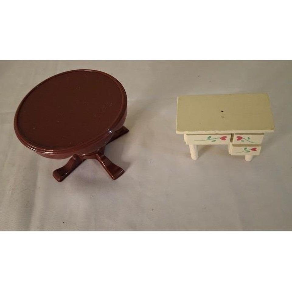 Vintage Dollhouse Furniture Brown Pedestal 35c2