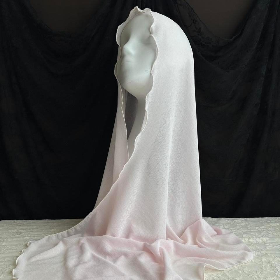 Handmade Soft Pink Hoodie Mantilla 7842 4