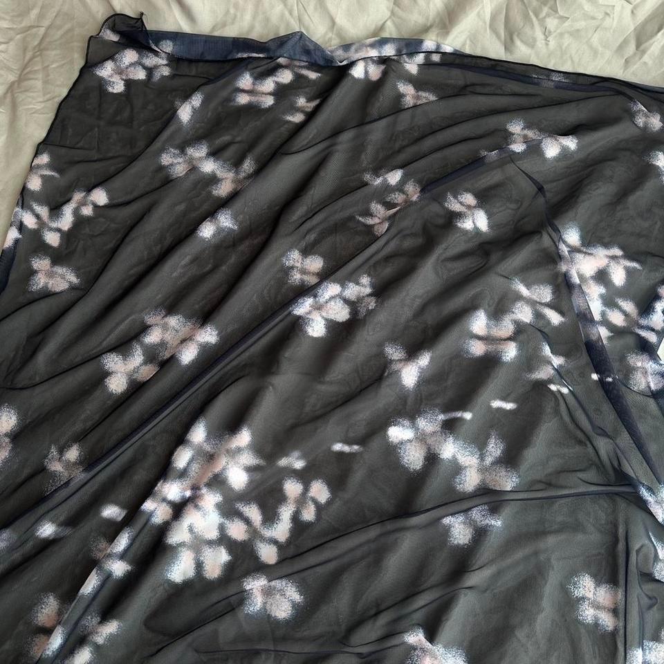 Handmade Square Blue Black Floral Ad24 5