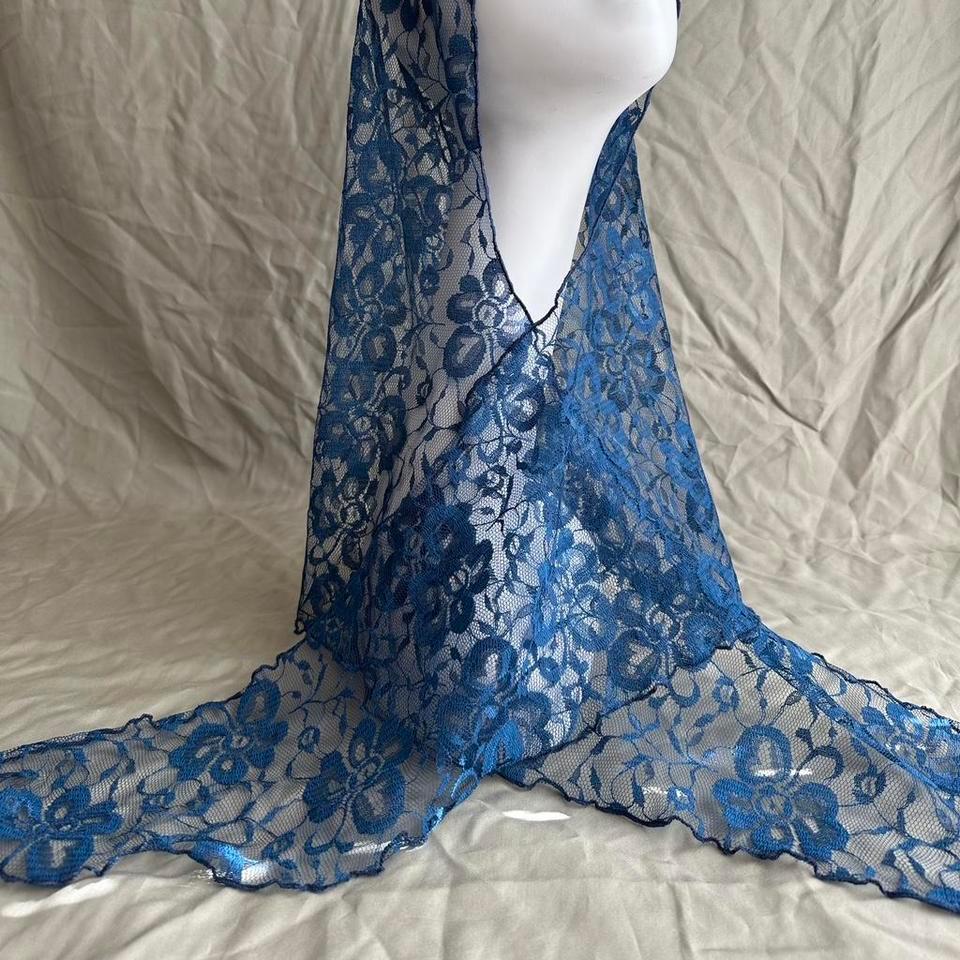 Handmade Blue Lace Hoodie Mantilla F355 2