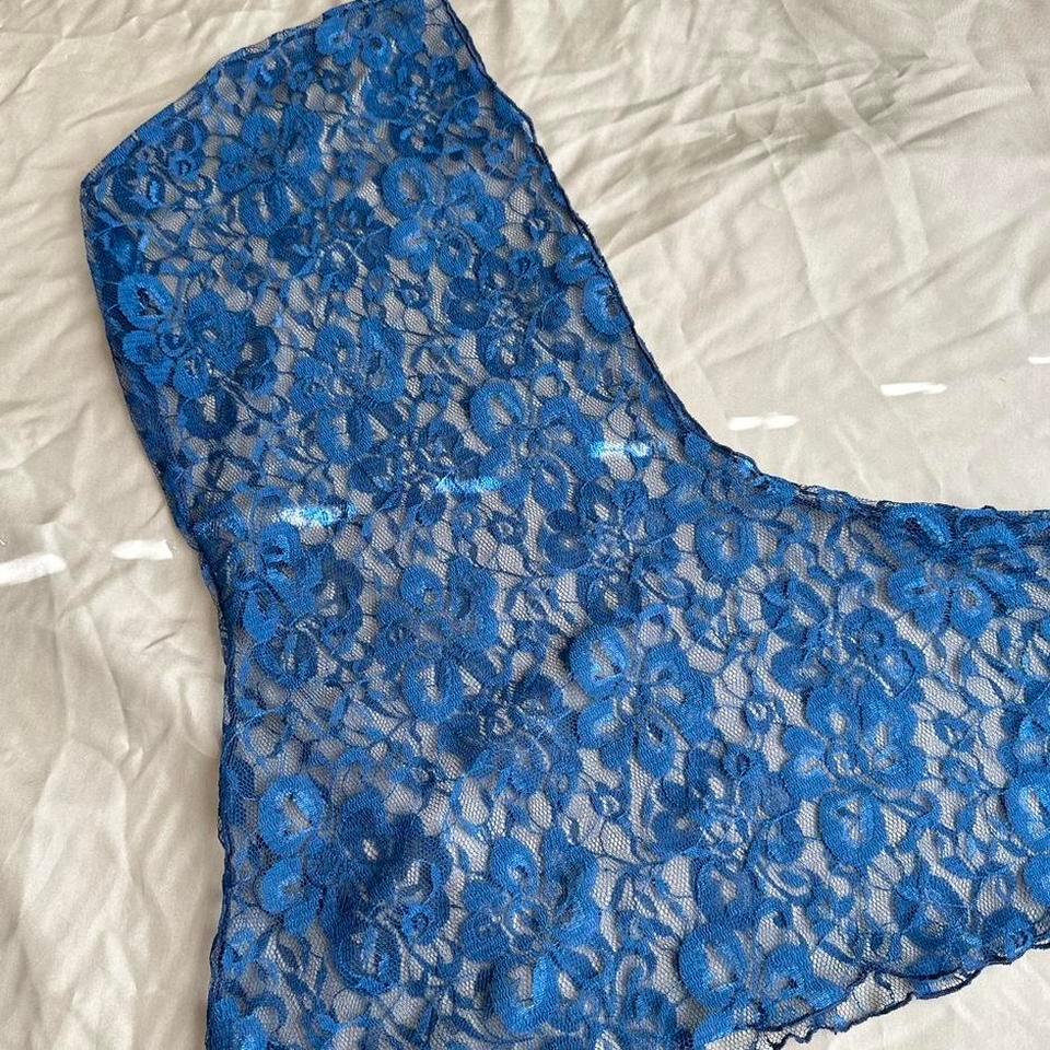 Handmade Blue Lace Hoodie Mantilla F355 8