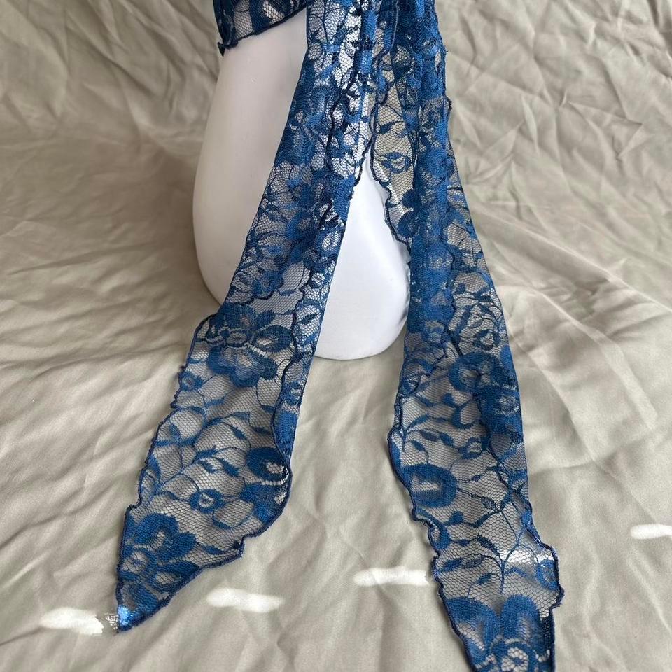 Handmade Blue Lace Hoodie Mantilla F355 7