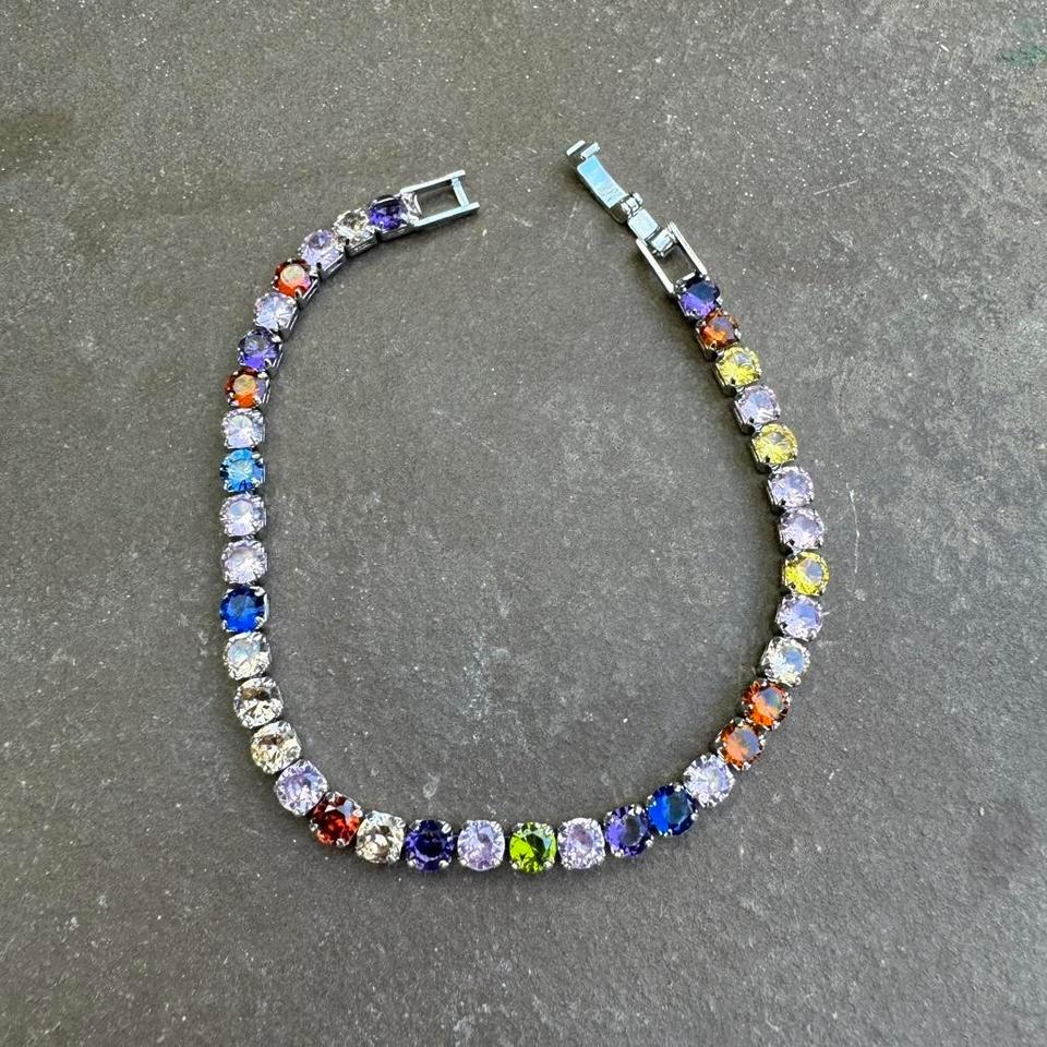 Y2k Silver Multi Color Diamond 5ed4 8