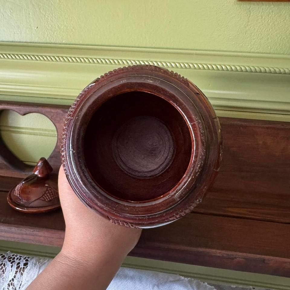 Mcm Vintage Wooden Hand Carved 9529 4