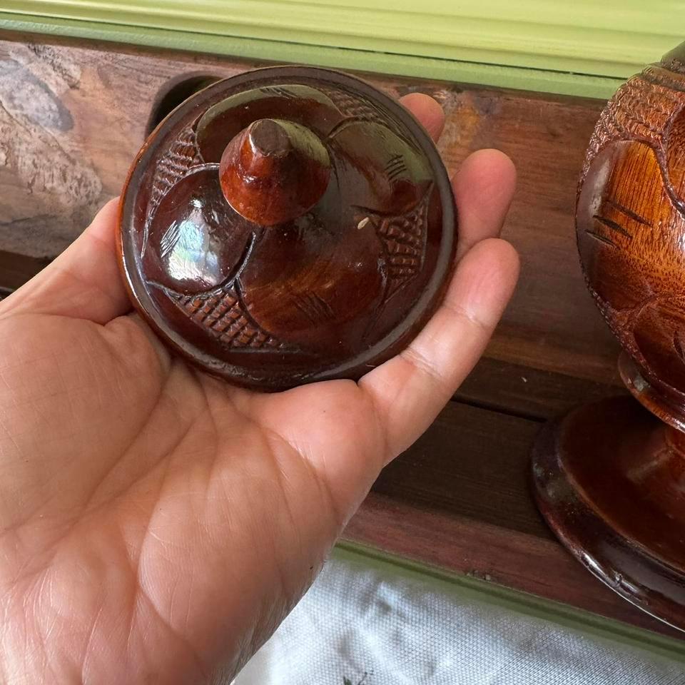 Mcm Vintage Wooden Hand Carved 9529 8