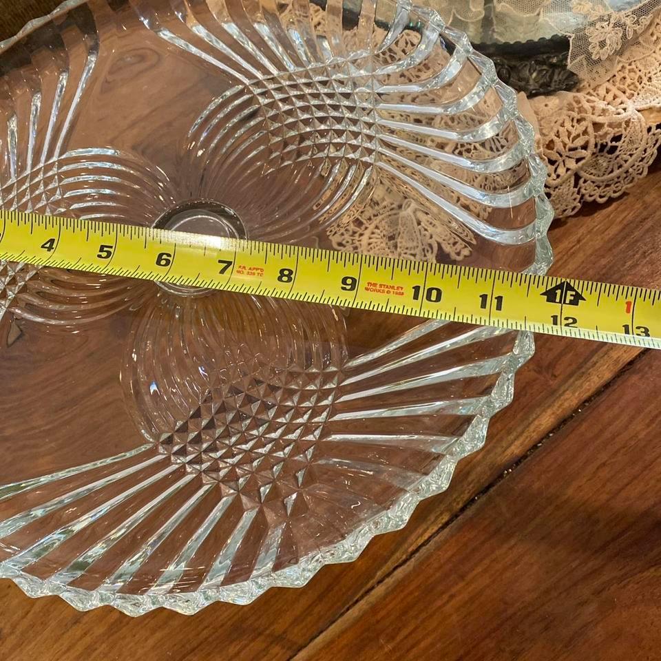 Vintage Pressed Glass Cake Stand 4
