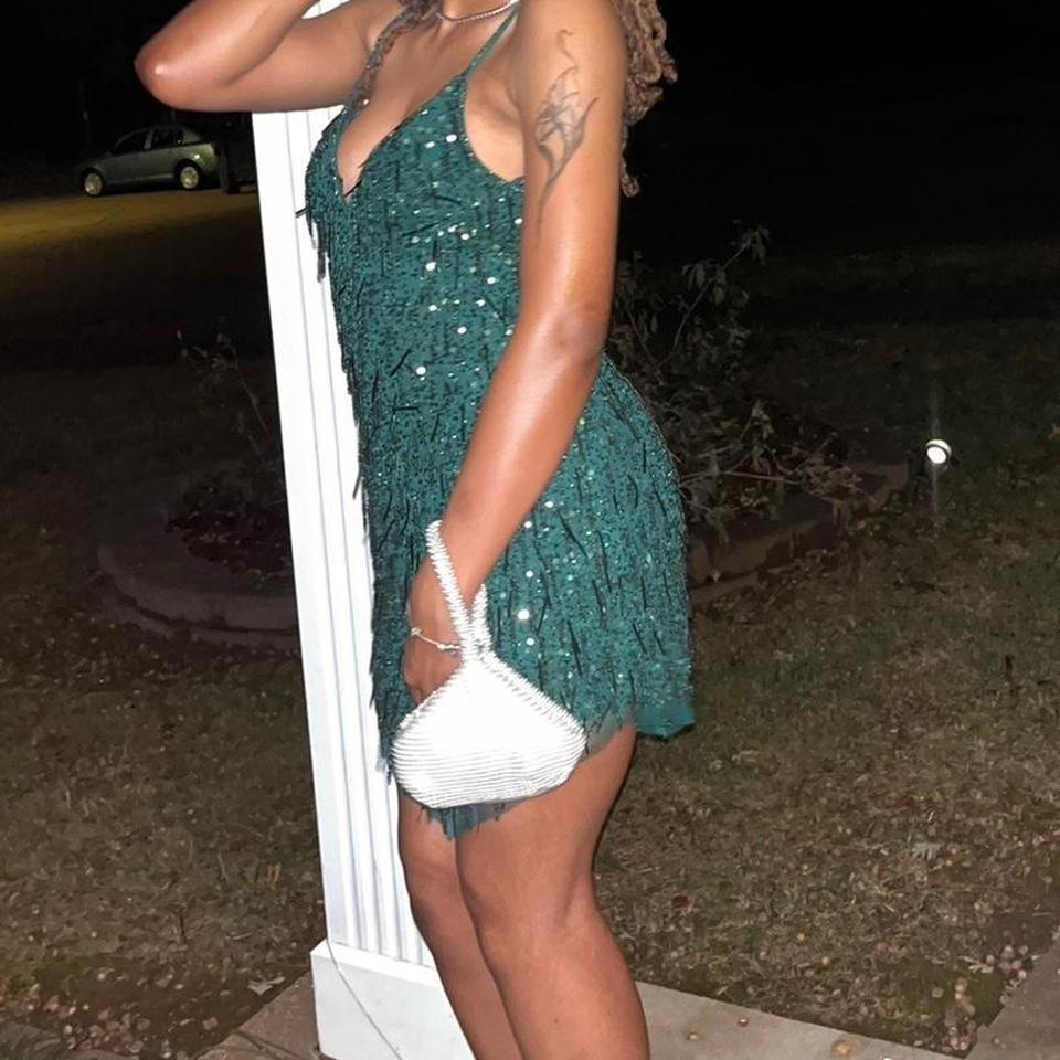 Green Sequence Short Dress 4