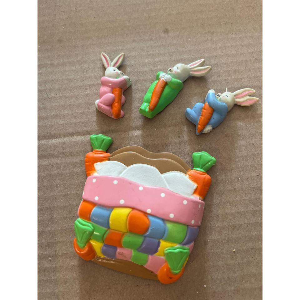 Vintage Easter Bunny Basket Magnet B472 2