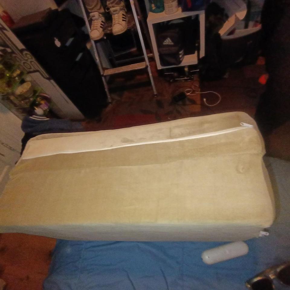 Cream Suede Ottoman And Posture 8e4c 4