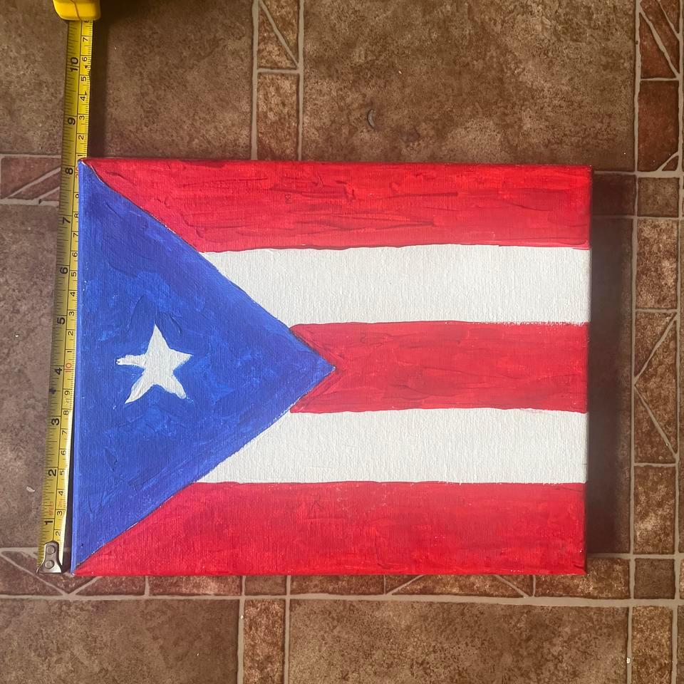 Puerto Rico Flag Canvas Painting 93d0