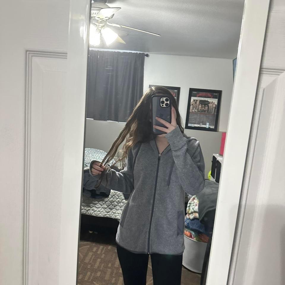 Grey And Black Zip Up Jacket