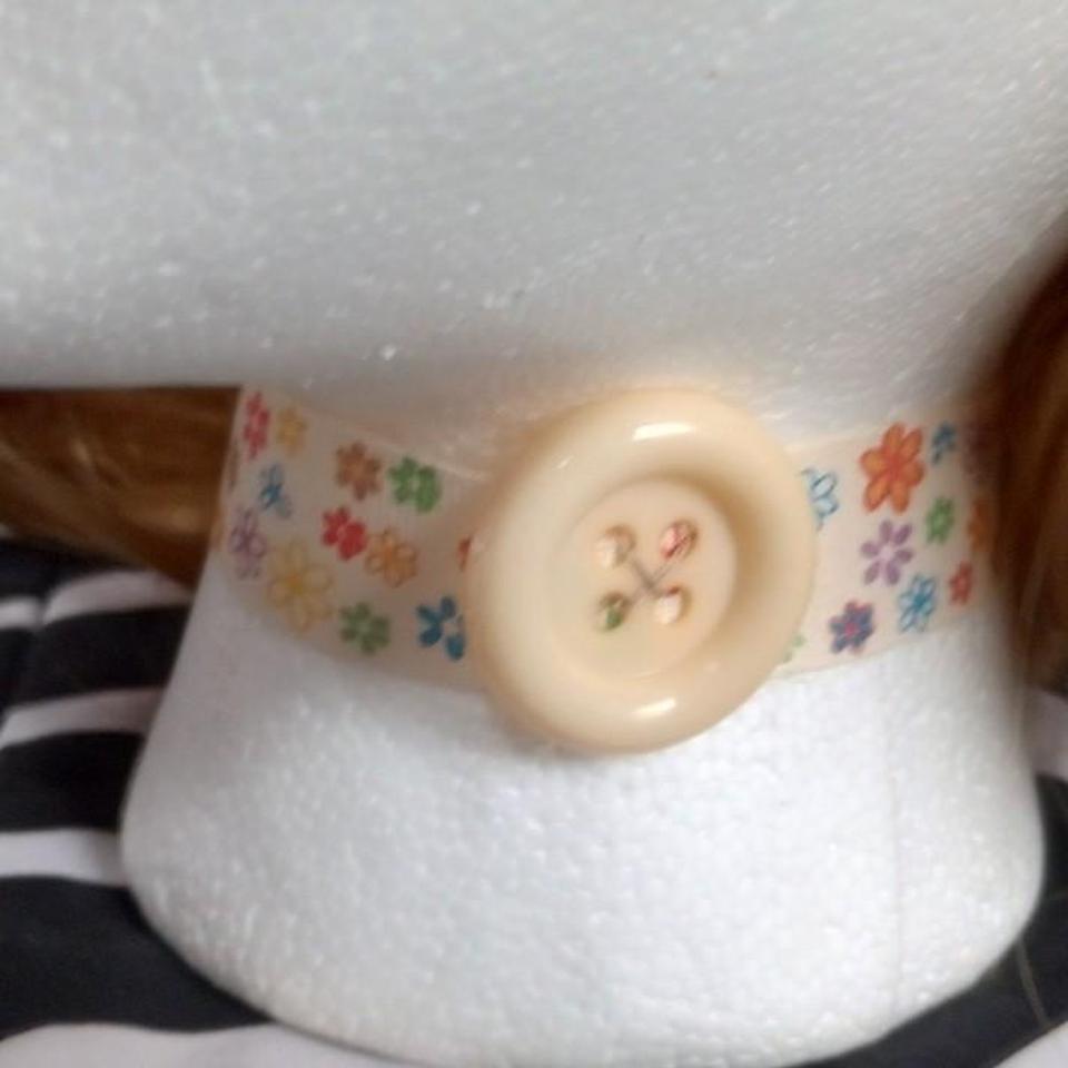 Retro Flower Print Button Choker Cde4