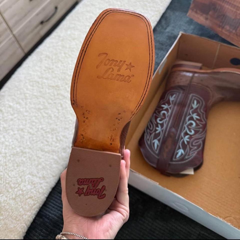 Nwt Tony Lama Brown Leather Aef7 4