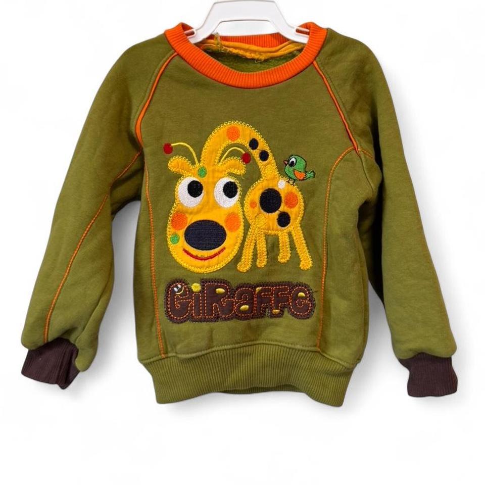 Green Orange Giraffe Sweater F64c