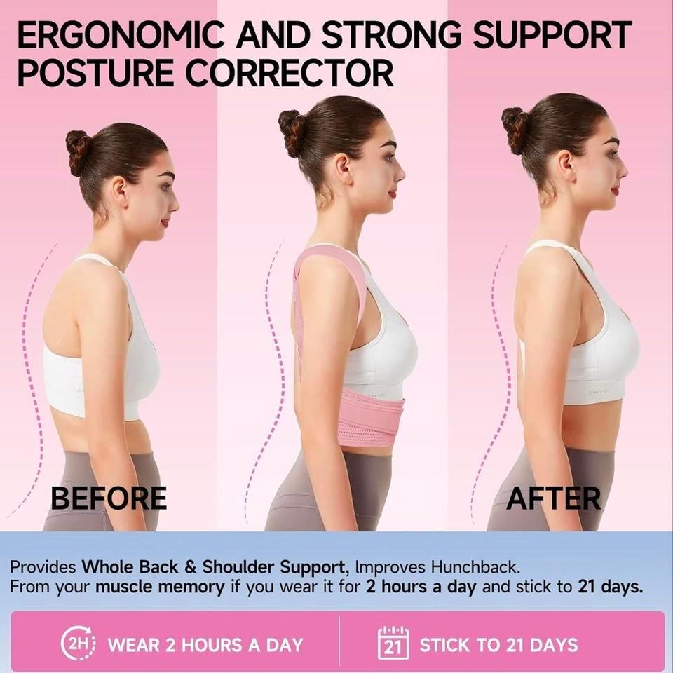 Pink Posture Corrector With Adjustable 735a 2