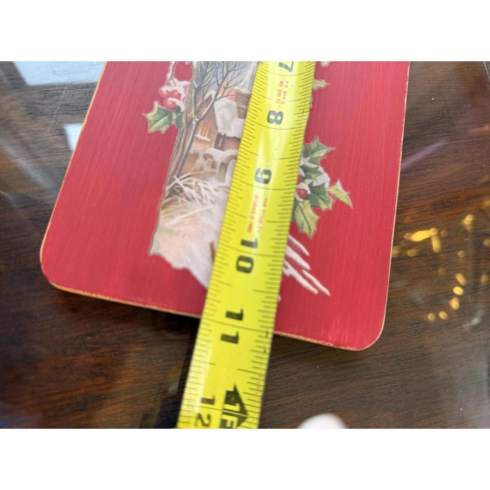 Handcrafted Red Christmas Wood Cutting 2