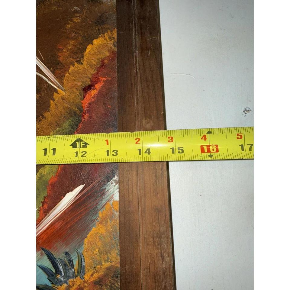 Vintage Hanging Mirror With Landscapelakeswan 6