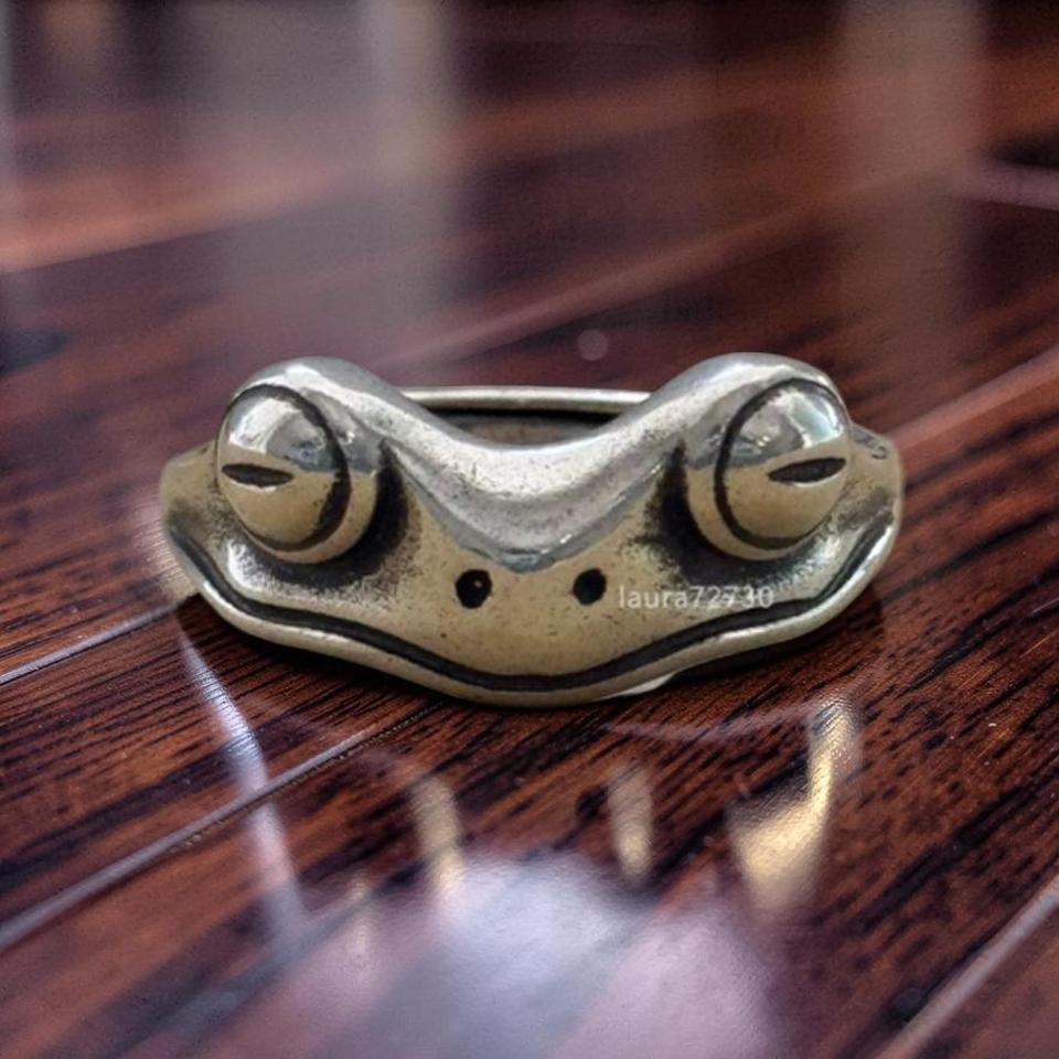 Retro Distressed Frog Ring For B69b