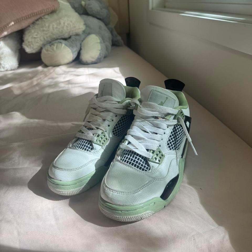 Jordan 4 White Green Trainers Fe19
